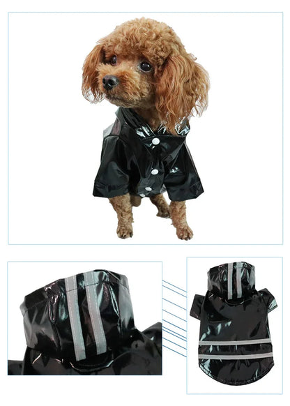 Summer Outdoor Puppy Pet Rain Coat S-XL Hoody Waterproof Jackets PU Raincoat for Dogs Cats Apparel Clothes Wholesale