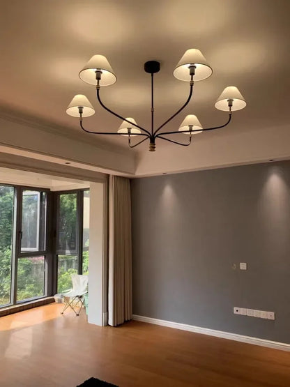 2025 Mid Century Chandelier Minimalist Wrought Iron Light Designer Black Amd Gold Lights Country Hall Bedroom Dining Room Lighti