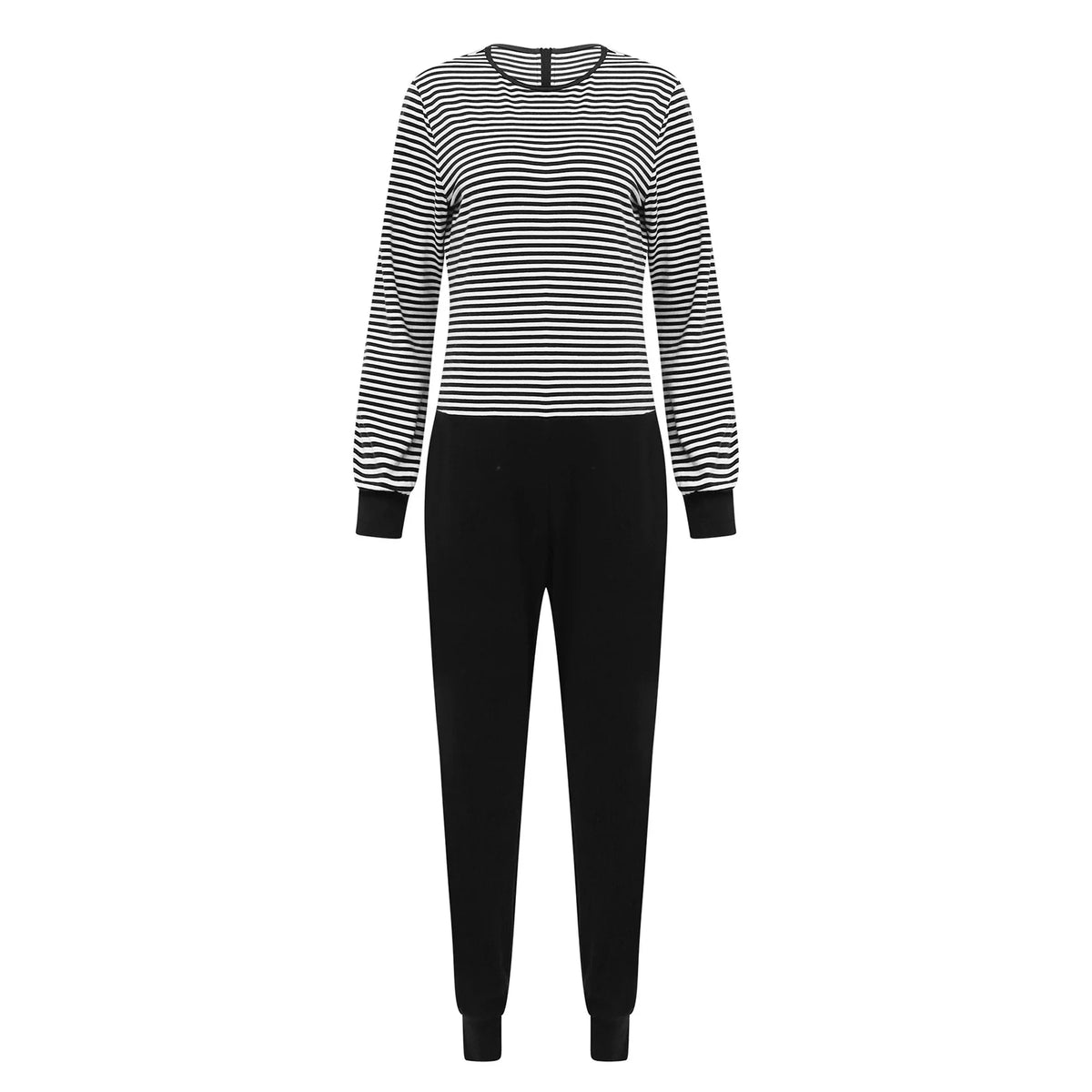 Elderly Men Women Anti-Strip Adaptive Jumpsuit Long Sleeve Striped Zipper One-piece Rompers for Special Needs and Disabilities