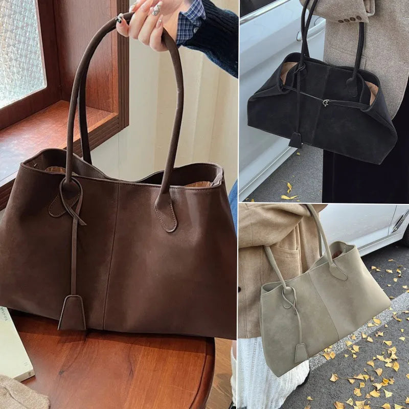 Vintage Casual Tote Bag New Large-capacity Handbag Europe America Popular Hot Selling Underarm Bag High-quality Pu Commuter Bags