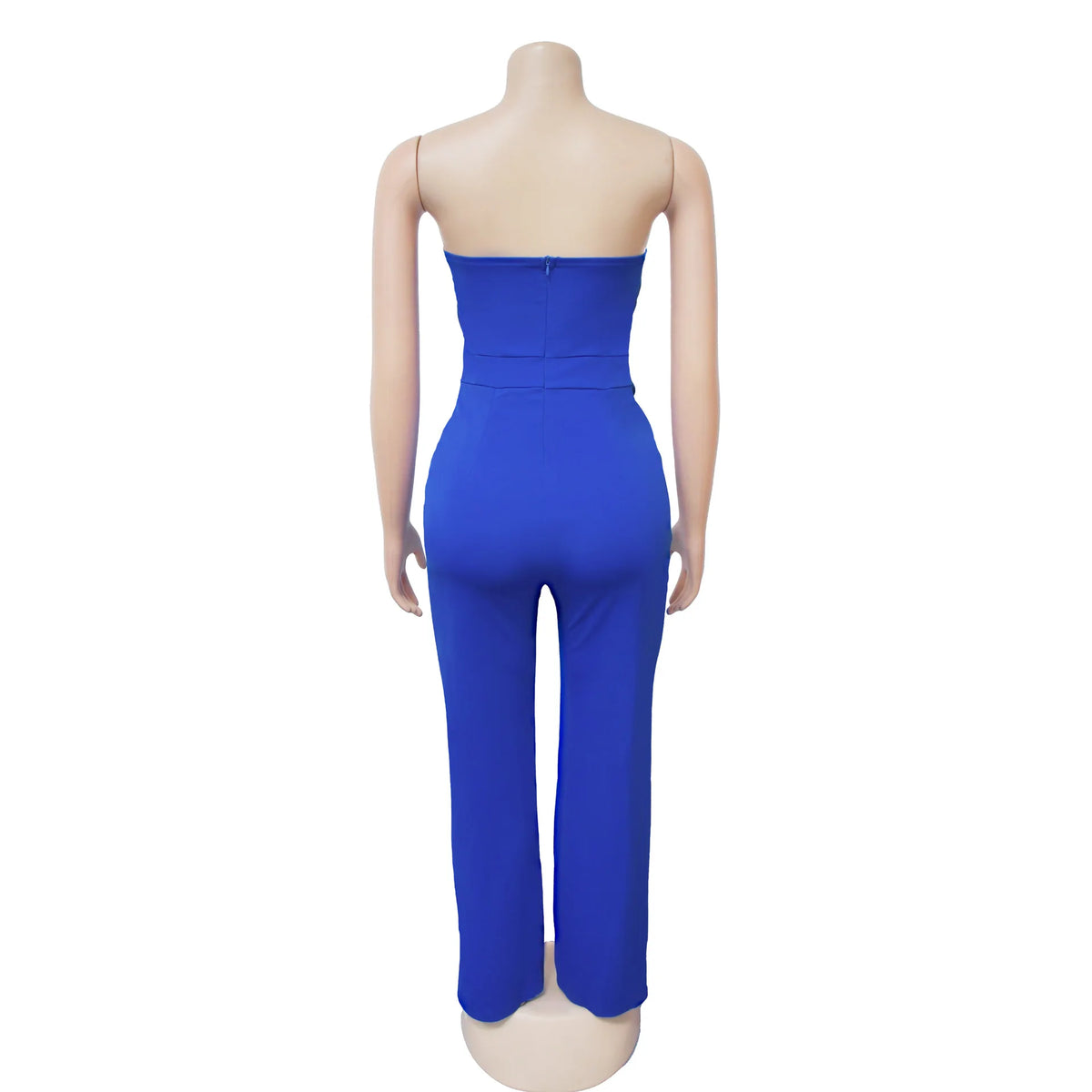 Sexy Backless Strapless Jumpsuit Summer Women Fashion Solid Button Sleeveless Slim Fit Wrap Hip Jumpsuits Elegant Office Romper