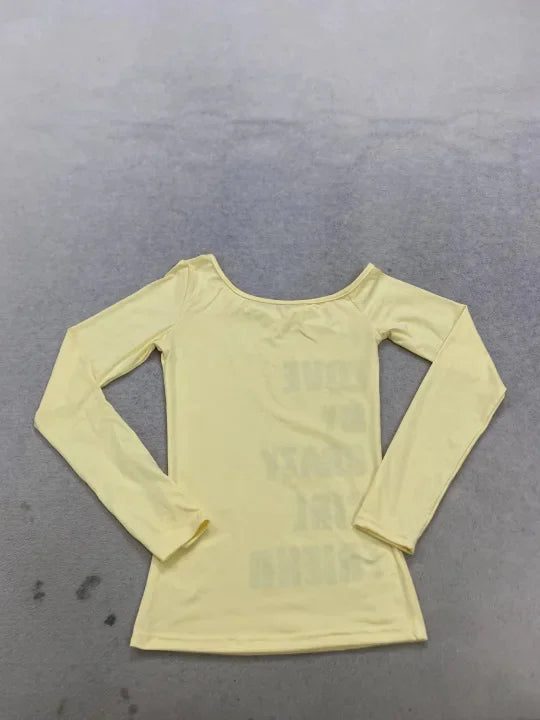 Y2K Women's Long Sleeve T-Shirt American Style Sweet Spicy Letter Print Shoulder Casual Versatile Sexy Spicy Girl INS Style