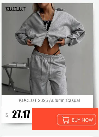 KUCLUT 2025 Autumn New Women's Fashion Sports Casual Jumpsuit Zipper Design Spliced Contrast Color Versatile Jumpsuits 1A991