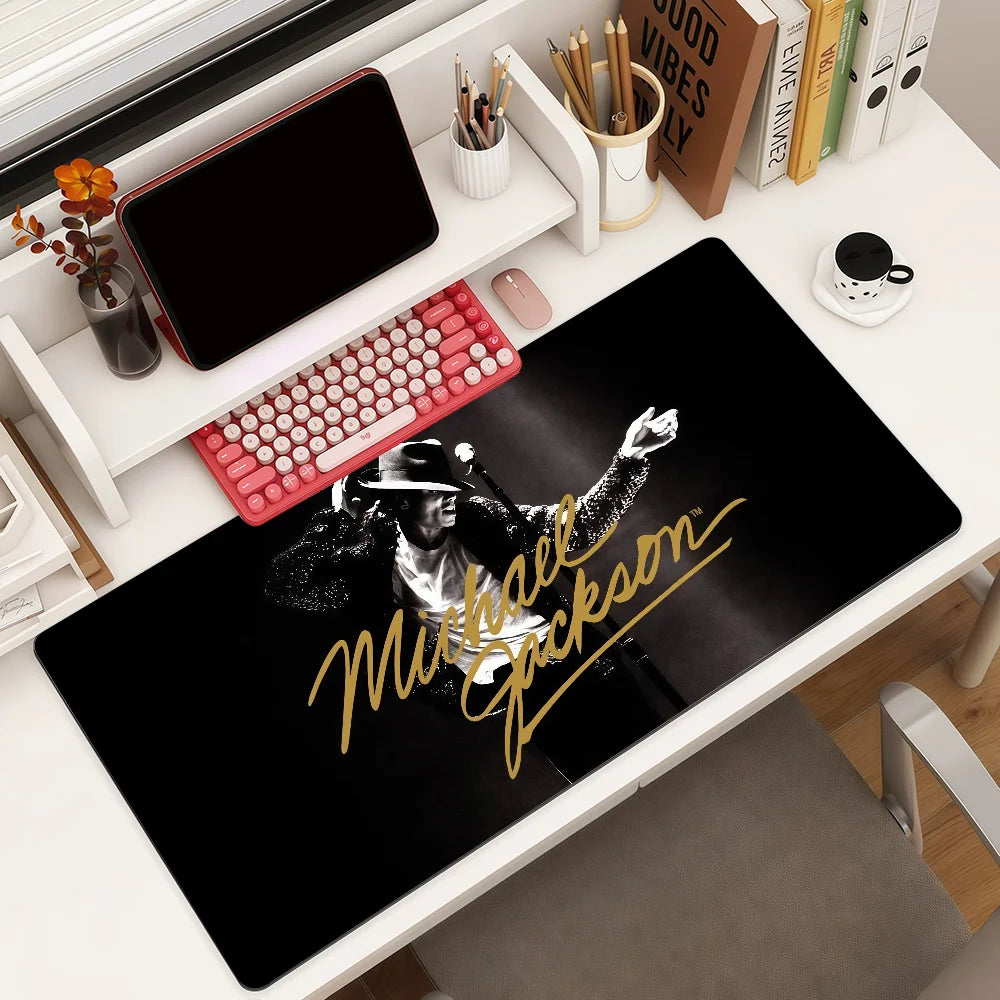 American singer M-Michael J-Jackson Mouse Pad Square Office Gaming Desk Mat Waterproof Non-Slip Rubber Decorative