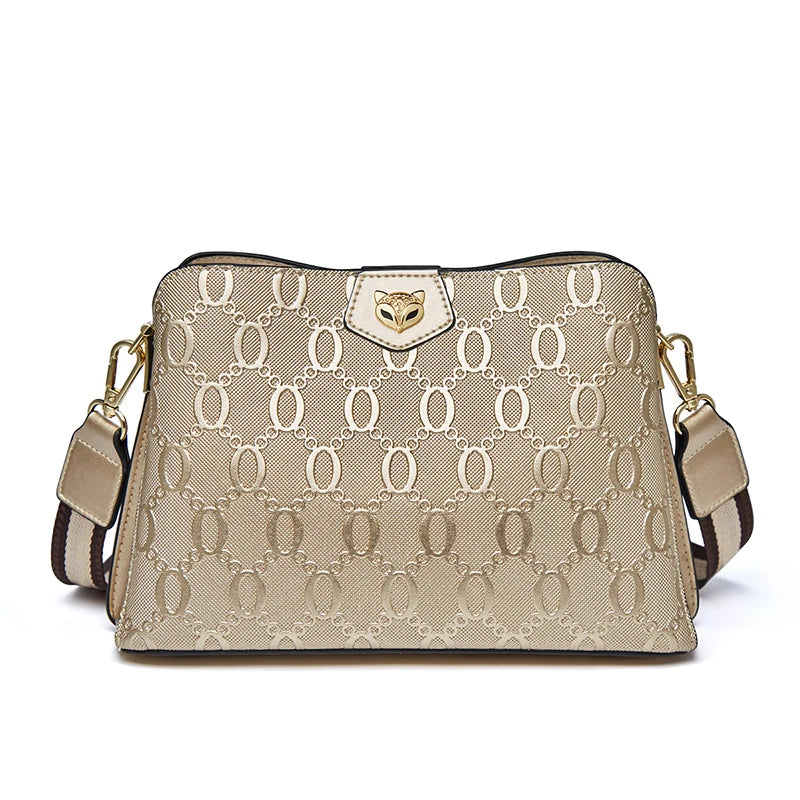 FOXER Cowhide Leather Women's Shoulder Bag Light Luxury Ladies Tote Bag Elegant Female Crossbody Bag Daily Commute Purse