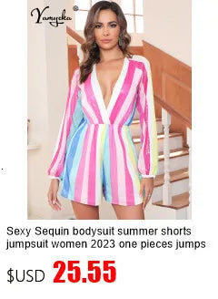 Sexy Backless Tassel Sequin Jumpsuit Women Summer One Pieces Romper Jumpsuit Woman Clothing Jumpsuits Club Party Outfit Playsuit