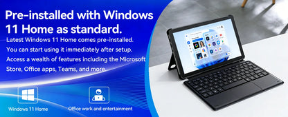 2-in-1 10.1 Inch Tablet Laptop Intel 6500Y 8GB+256GB SSD 1280*800 350Nits Windows 11 Type-C USB3.0 micro HDMI Wifi5 BNCF W1001