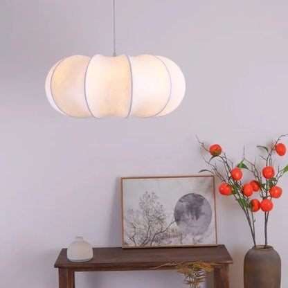 Japanese Style Wabi-sabi Style Silk Chandelier Retro Creative Bedroom Lamp French Designer Art Pendant Lights Room Decoration