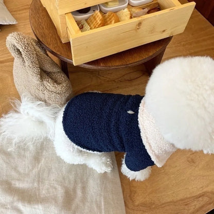 Fashion Autumn Winter Dog Warm Clothes Thickened Windproof Dog Hiking Jacket Horn Buckle Cute Dog Bodysuit for Small Medium Dog