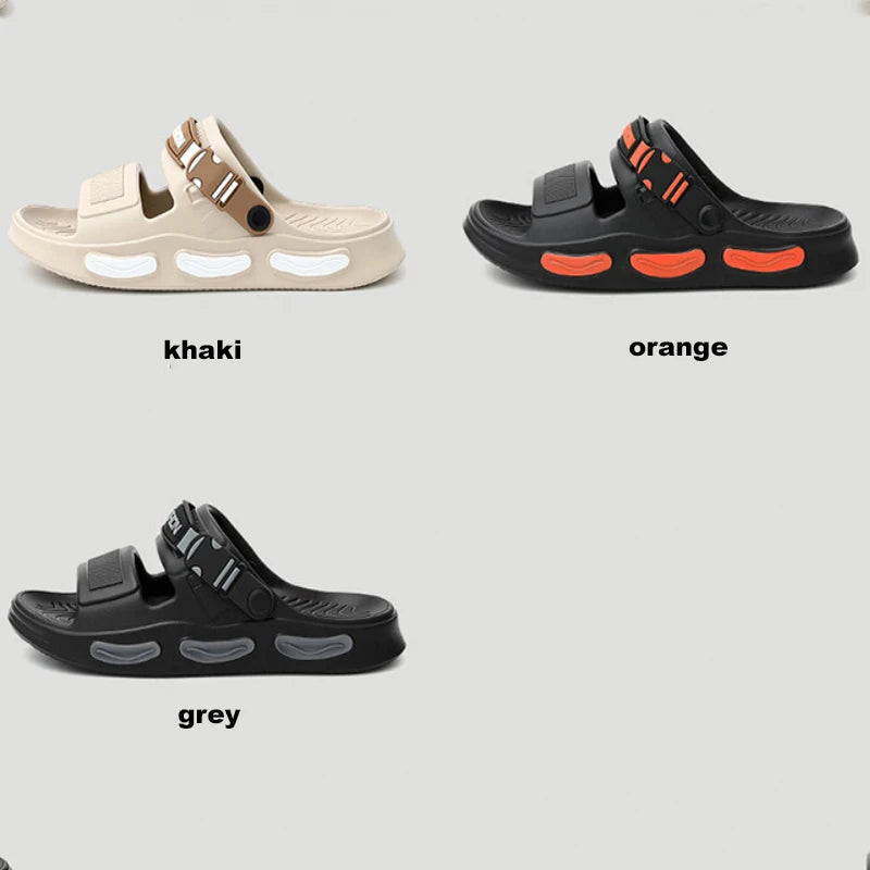 Summer Men's Slippers Thick-Soled Non-Slip Breathable Open toed Sandals Casual Beach Slippers For Men Outdoor Indoor Home Shoes