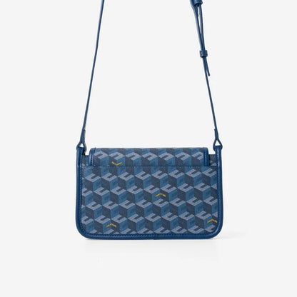 Luxury Monogram Messenger Bag Women Geometric Print 3D Cube Coated Canvas Crossbody Bag Classic Versatile Elegant Shoulder Bag