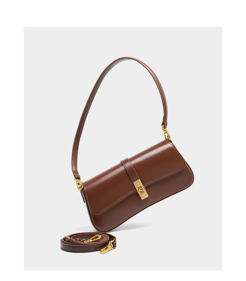 YANATARI Underarm Cowhide Genuine Leather Handbags Women Vintage Shoulder Bag Female Crossbody Bags Luxury High Quality 2025