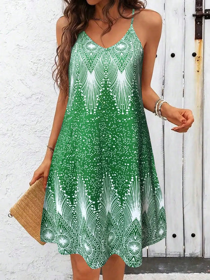 Women's Strappy Summer Dress,Simple Sleeveless Floral Sundress, Beach V-Neck Dress for summer clothes,Casual summer outfits