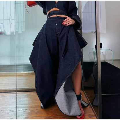 Street Lapel Cropped Coat Shorts Set Women's Solid Single Button Full Sleeve Jackets Ruffles Short Pants 2026 New Lady Outfits