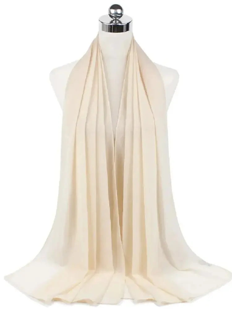 New Fashion Women Solid Chiffon Headscarf Ready To Wear Instant Hijab Scarf Muslim Shawl Islamic Hijabs Arab Wrap Head Scarves