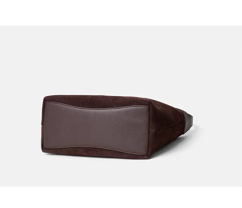 Winter Women's Natural Suede Leather Crossbody Bag Female Casual Versatile Shoulder Handbag Ladies Classic Cowhide Underarm Bags