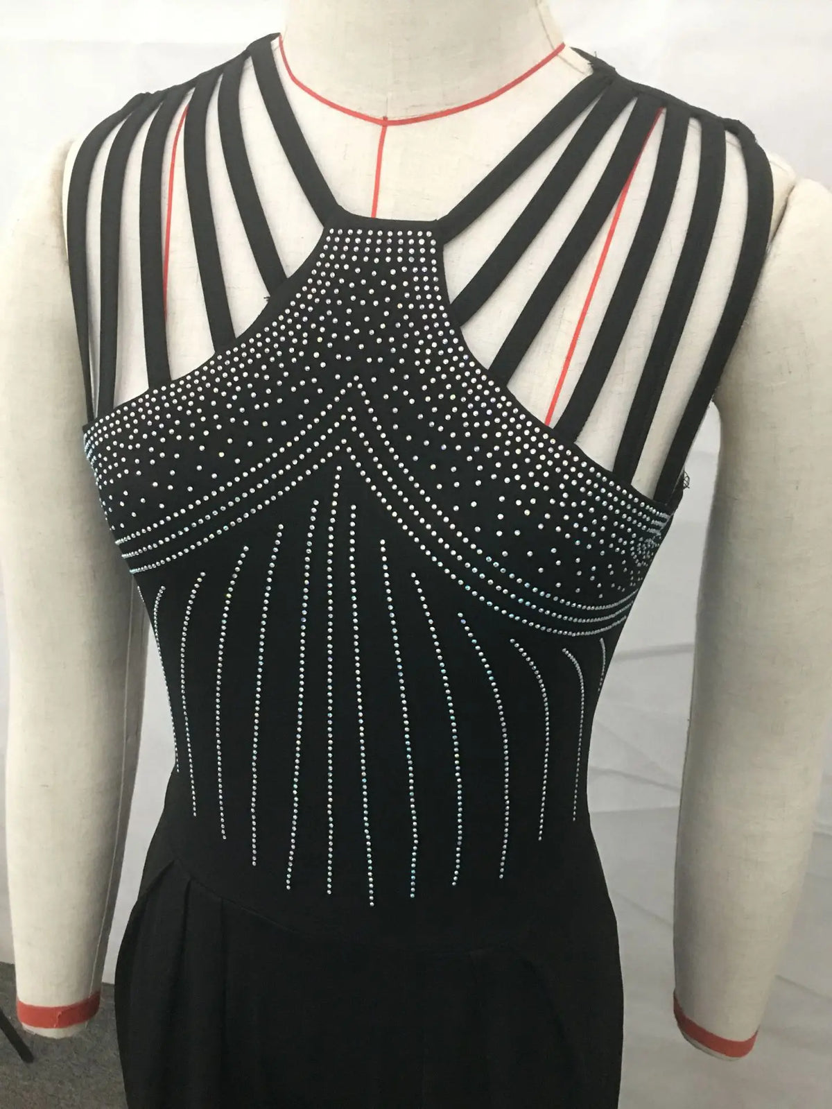 Mandylandy Wide Leg Jumpsuit Waist Diamond Sleeveless Solid Color Rompers Summer Jumpsuits Women O-neck Straight Pants Jumpsuits
