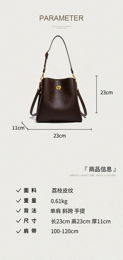 Fashion Women PU Leather Handbags Large Capacity Fashion Female Bucket Shoulder Bag Ladies Messenger Bag Purses and Handbags