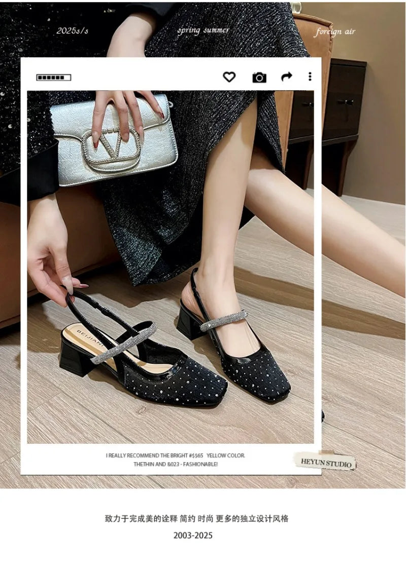 New Arrival Women Shoes Luxury Rhinestone High Heeled Sandals for Woman Elegant French Wedding Shoe Designer Shoes Zapatos Mujer