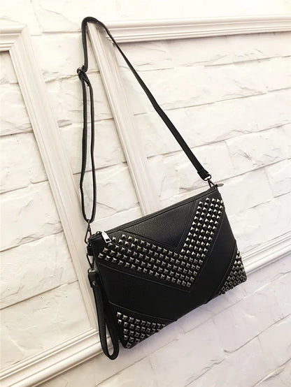 Envelope Clutch Bag for Women Luxury Design Handbags Fashion Rivet Party Evening Clutches For Ladies Shoulder Bag A4 Briefcase