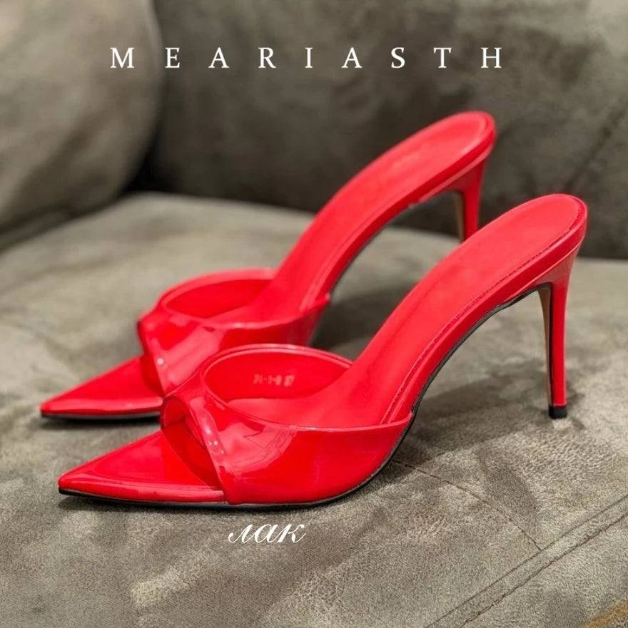 Super-high Heel 12/10/9/7cm Slippers Women Shoes Summer Peep Toe Stiletto Sandals Sexy Party Ladies Shoes Luxury Woman Pumps