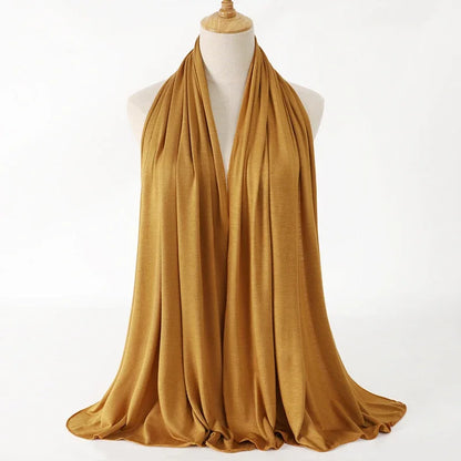 Womens Muslim Ramadan Fashion Modal Cotton Jersey Hijab Womens High Quality Solid Color Soft Hijab Long African Scarf