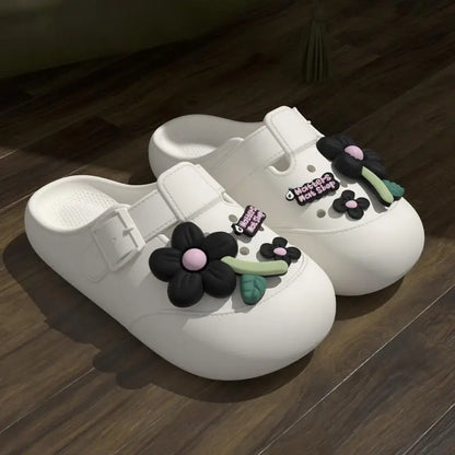 Clogs Fashion Women's Sandals Summer 2025 Mules Flower Luxury Designer Slippers Home Platform Woman Shoes Indoor Outdoor Slides