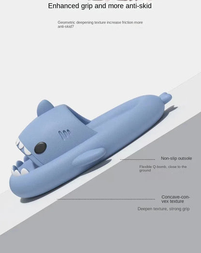 Summer Slippers Lovely Shark Slides Outdoor Women Shoes Flip Flops Men Couples Cartoon Eva Shoes Bathroom Non-Slip Sandals