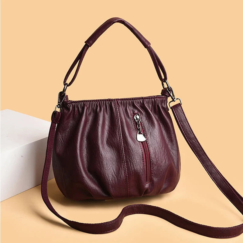 Casual Leather Shoulder Bags for Women's Luxury Handbags Designer Crossbody Messenger Bag Shell Vintage Handbag Tote