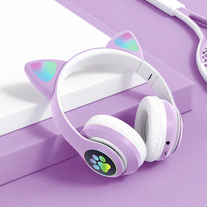 Cat Shaped Wireless Bluetooth Earphones Handsfree Earbuds with Microphone for All Phones Fashion Headphoens Game Headset