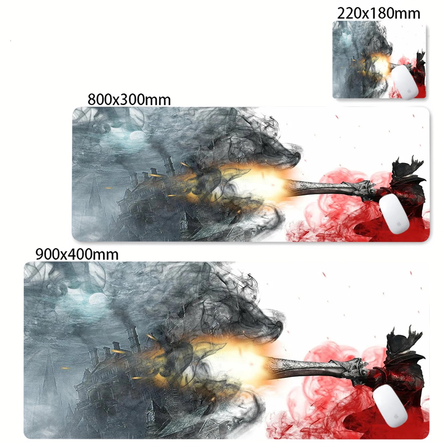 HD Printing Bloodborne Large Size Pc Mousepad Game Decoration Computer Non-slip Rubber Mouse Pad Office Keyboard Desk Mat Carpet