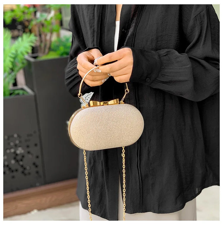 Luxury Sequined Hand-held Dinner Bag, Elegant Style Bag, High-end Chain Single-shoulder Crossbody Bag, Handbag for Wedding Party