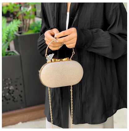 Luxury Sequined Hand-held Dinner Bag, Elegant Style Bag, High-end Chain Single-shoulder Crossbody Bag, Handbag for Wedding Party