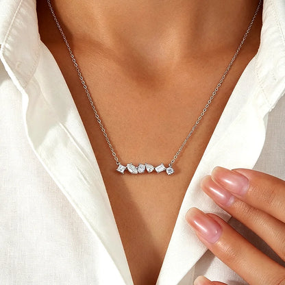 COSYA 1.6cttw Moissanite Necklace For Women S925 Silver Plated 18K Gold Pear/Oval Muti Cut D Color Lab Diamond Fine Jewelry Gift