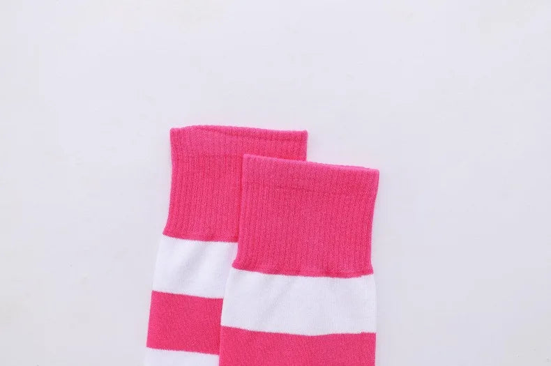 1/2 Pairs Women Over The Knee Socks Cotton Thigh High Socks Black White Blue Colorful Striped Pattern Fashion Casual Daily Wear