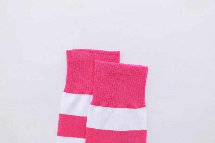 1/2 Pairs Women Over The Knee Socks Cotton Thigh High Socks Black White Blue Colorful Striped Pattern Fashion Casual Daily Wear