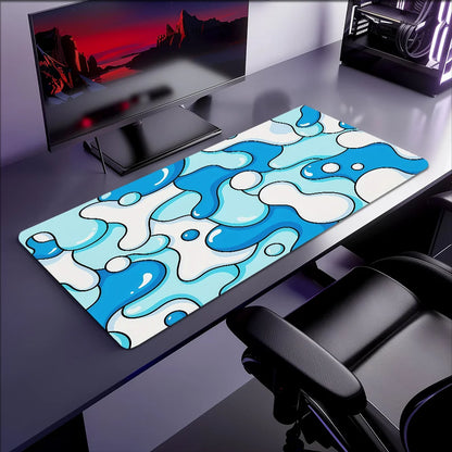 Mouse Pad MousePad Non-slip Lockedge Blue Art Office Student Gaming Thickened Large Writing Pad Wave Cushion