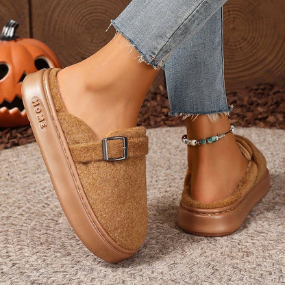 Winter Women's Slippers Home Plush Luxury Designer Woman Shoes Indoor Fluffy Fashion Platform Fuzzy Fur Slides Elegant Flat Soft