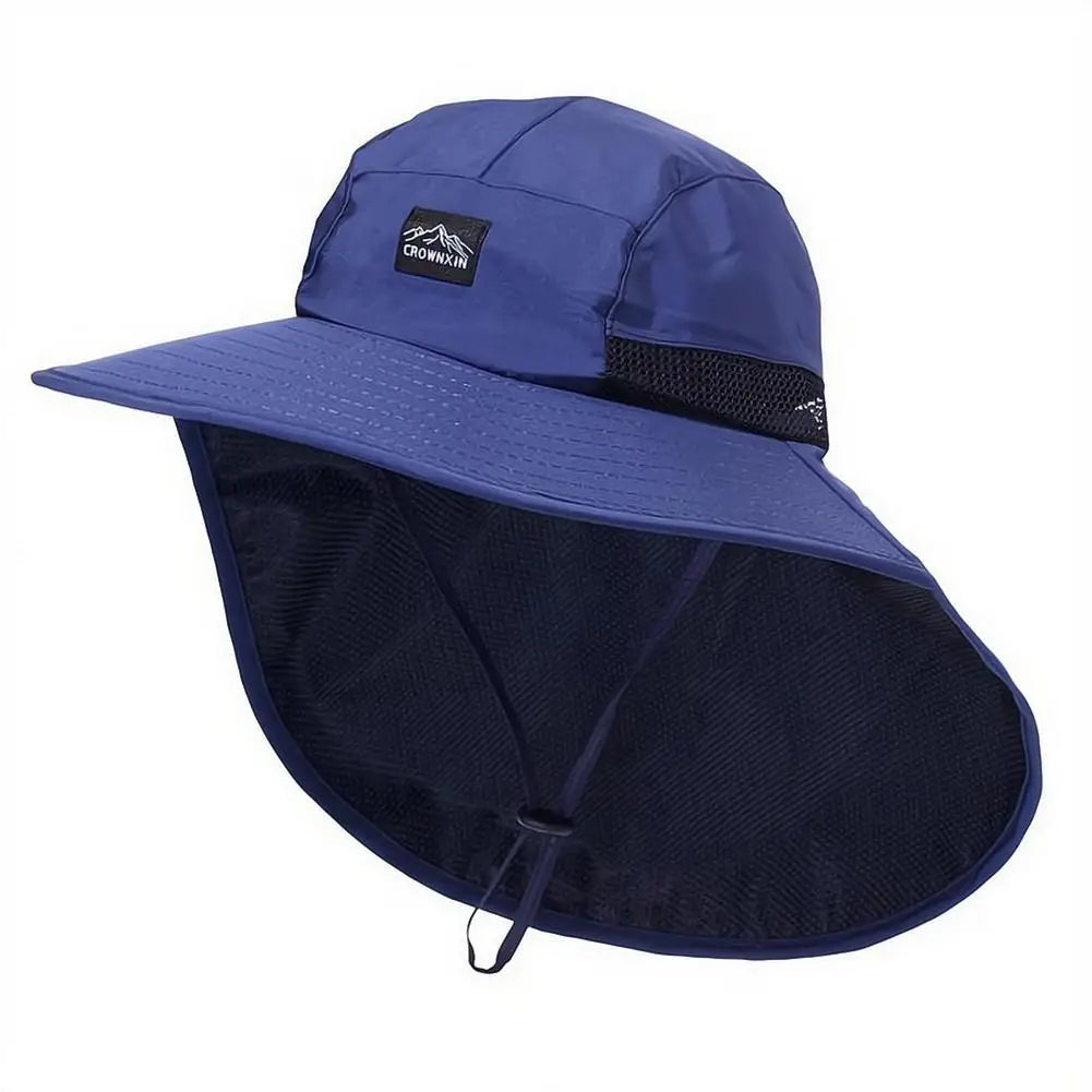 Summer UV Protection Sun Hats Outdoor Hunting Fishing Cap For Men Women Hiking Camping Visor Bucket Hat Neck Flap Fisherman Hat