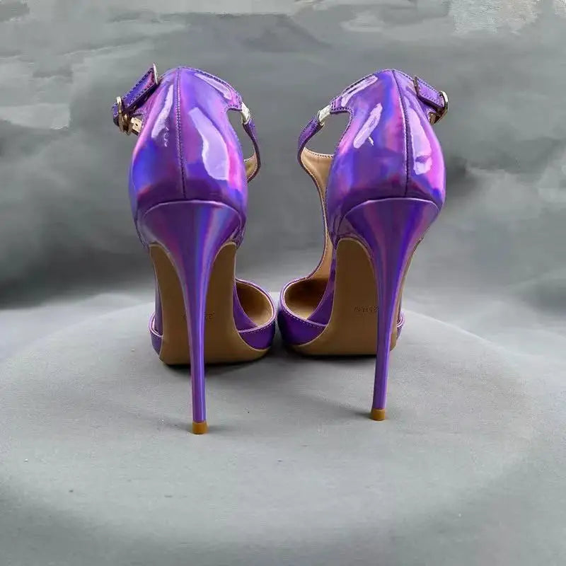 Purple Sandals With Heels For Woman Luxury Party Elegant Dress Shoes Summer Pointy Toe Sexy Sandals Lady 8CM 10CM 12CM Stilettos