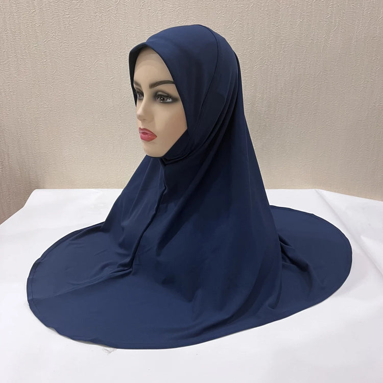 H124 Adults high quality big size muslim hijab scarf with chin part islamic headscarf hats armia pull on headwrap turban caps