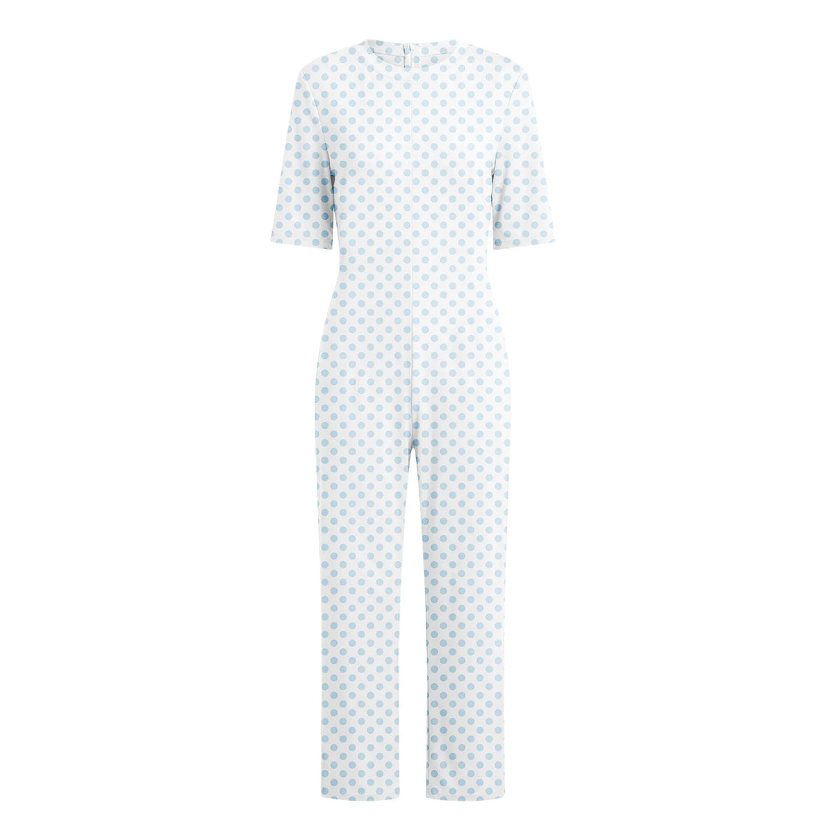 Elderly Men Women Anti-Strip Adaptive Jumpsuit Long Sleeve Striped Zipper One-piece Rompers for Special Needs and Disabilities