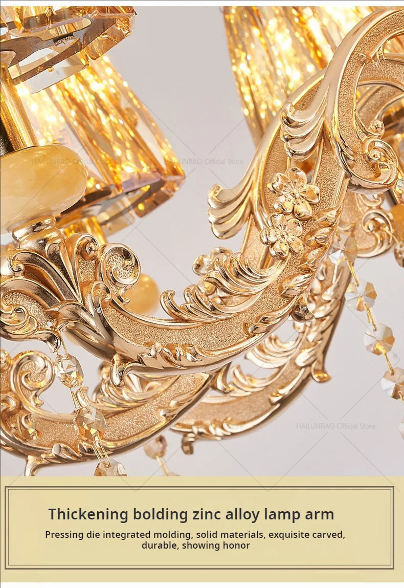 Postmodern Chandelier Living Room Lights European Dining Room Bedroom Home Master Luxury Atmospheric Lamps Villa Crystal Lamps