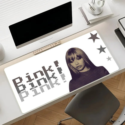 Singer P-PinkPantheress-S Mouse Pad Non-slip Rubber Gamer Balance Computer Mat Decoracion Deskmat Laptop Office Large