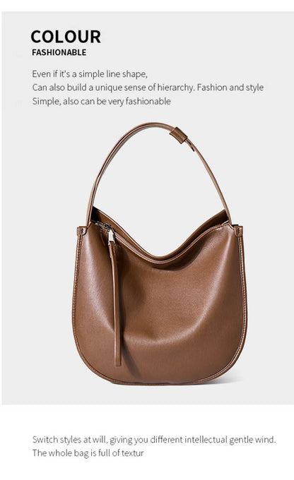 Genuine Leather Women Tote Bag 2025 New Large Capacity Women's Shoulder Bag Luxury Designer Cowhide Crossbody Bags 2522