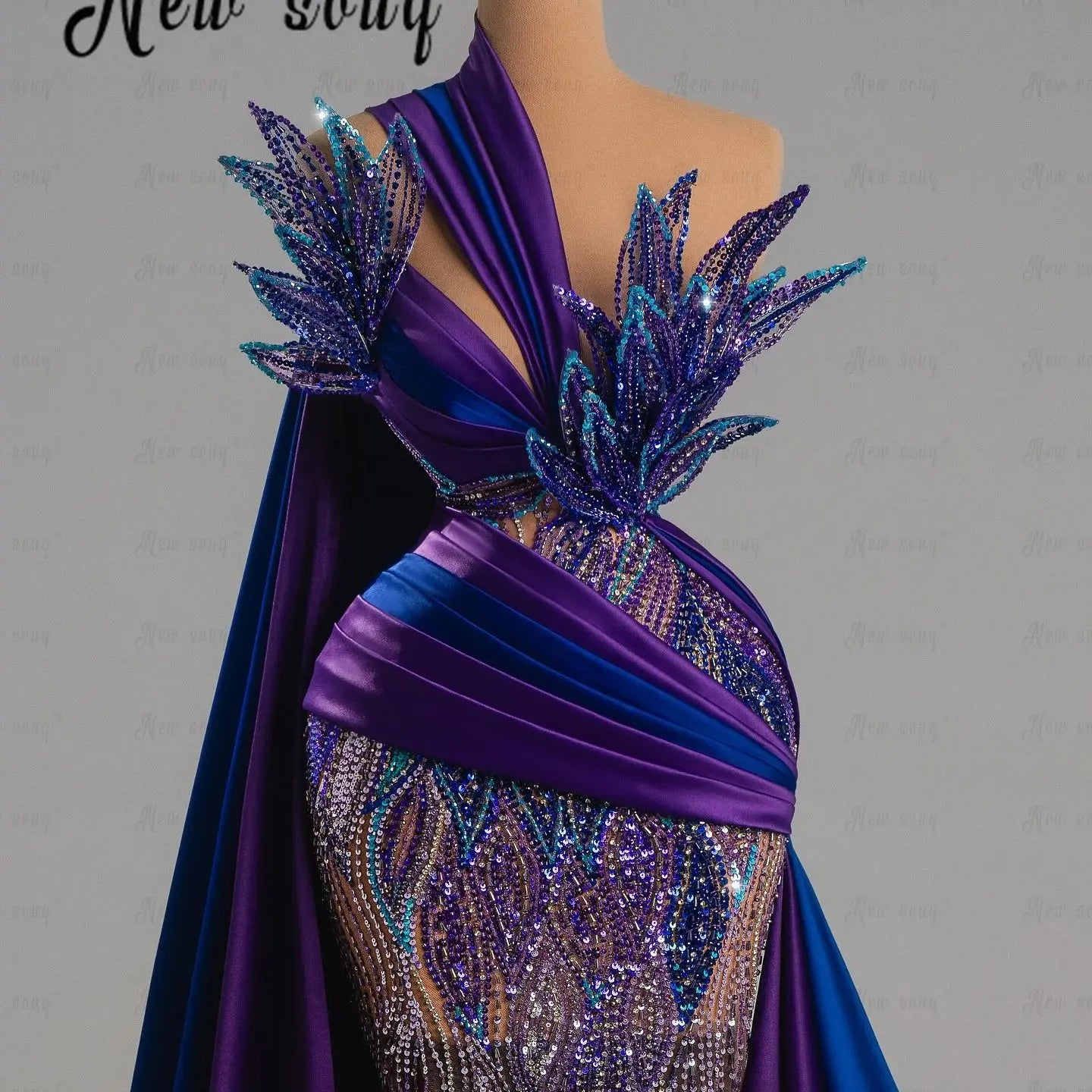 2025 Elegant 3D Lace Evening Dresses Long Cape Sleeve Mermaid Customized Women Prom Gowns Beaded Formal Party Vestidos De Noches