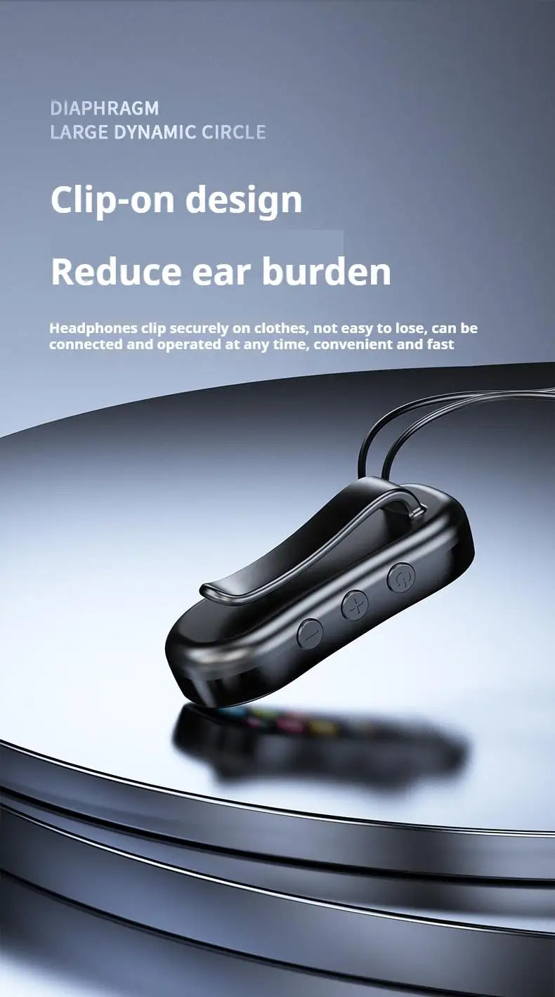 Lavalier HD Screen Bluetooth Headphones 30H Play Surround Sound Headsets Noise Reduction Wireless Earphones Handsfree In HD Mic