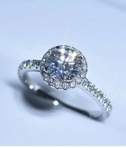 925Sterling Silver New Mozzarella Diamond Ring Female Internet Celebrity Live Stream Exclusive Set Zircon Inlaid Daily Wear Ring