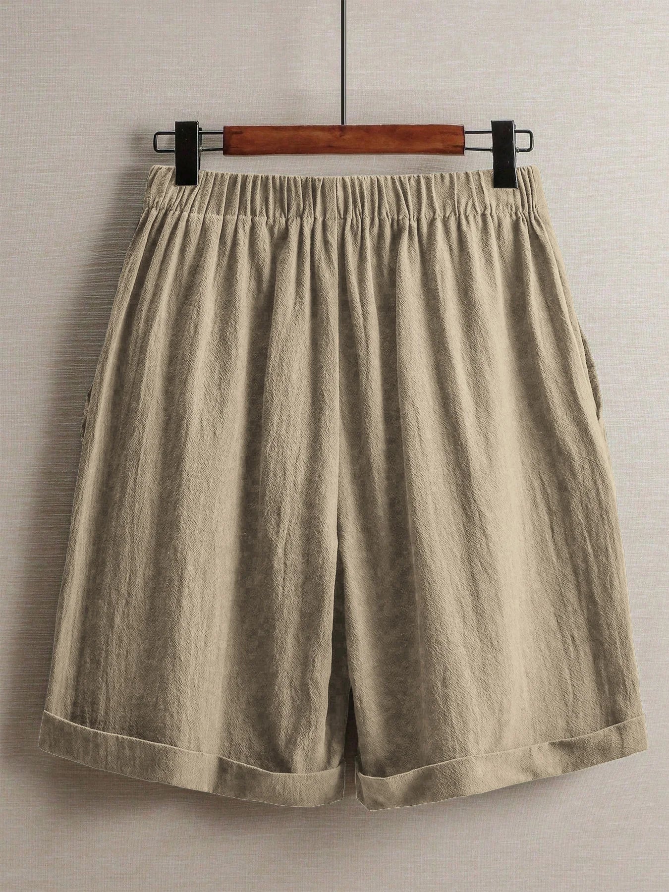 Summer women's thin five-point pants, wide-leg casual straight-leg high-waisted women's pants, fashionable outdoor sports pants