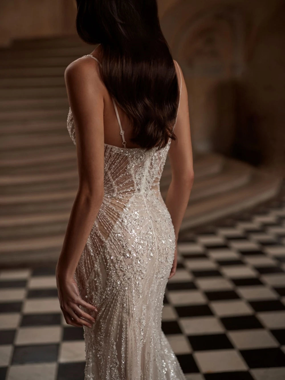 Ivory Illusion Wedding Dresses With Detachable Tail Romantic Sweetheart Dress For Bride Shiny Bridal Gown Vestido De Novia